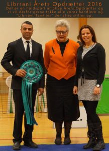 2016.jpg|Årets Opdrætter 2016: Kennel Librrani v/ I. & M. Durrani, DK|Kennel Librrani v/ I. & M. Durrani, DK