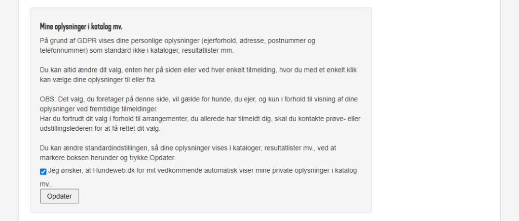 Guide til ejer-oplysninger på hundeweb